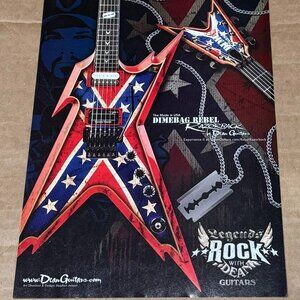 Dimebag Darrell of Pantera - Dean Guitars - Razorback - 2006 Print Ad